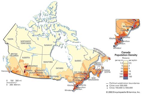 Density Canada Population Map