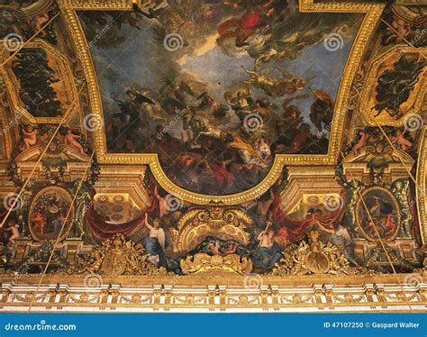 Hall Of Mirrors Ceiling Versailles Palace Editorial Image - Image of gold, classic: 47107250