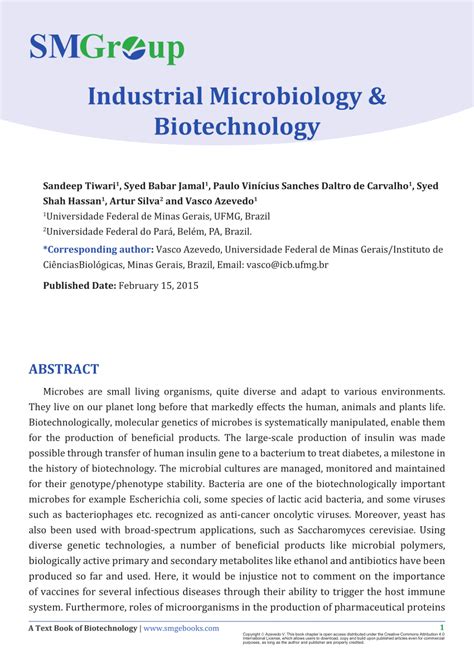 (PDF) Industrial Microbiology & Biotechnology