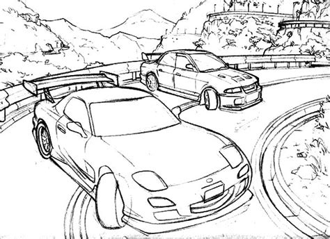 Drifting Cars Up On The Hill Coloring Pages : Kids Play Color | Cars ...