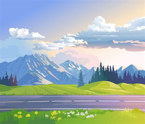 Free Vector | Vector illustration of a mountain landscape