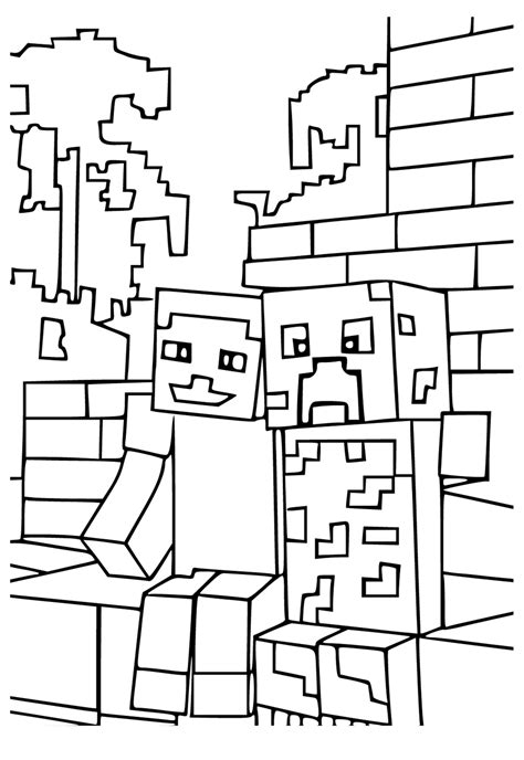 Free Printable Minecraft Friends Coloring Page, Sheet and Picture for Adults and Kids, Girls and ...