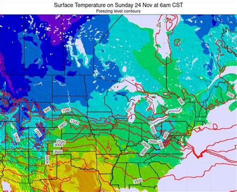 Minnesota Surface Temperature on Sunday 10 Mar at 6pm CST