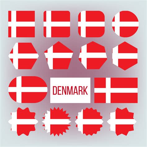 Danish National Colors, Insignia Vector Icons Set 17393411 Vector Art at Vecteezy