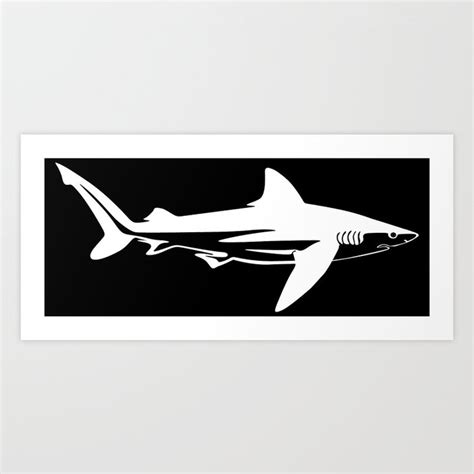 Tiger Shark Silhouette Art Print by AwesomeArt | Society6