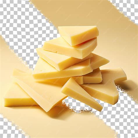 Premium PSD | Isolated cheese slices on transparent background