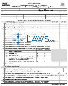 Child Support and Arrearage Guidelines - Connecticut Forms - | Laws.com