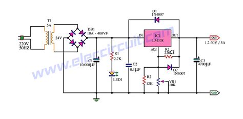 LM338 Adjustable Power Supply 5A