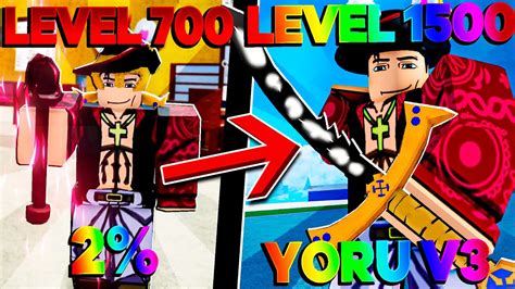 UPEI DO 700 AO 1500 DE MIHAWK NO BLOX FRUITS E FIZ A YORU V3 EVOLUINDO ...