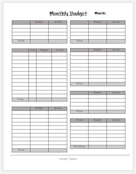 BLANK Monthly Budget Template 2 PRINTABLE Finance Budget - Etsy Australia