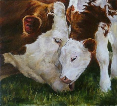 Blessed Afternoon Herefords Cow and calf oil painting farm | Etsy in ...