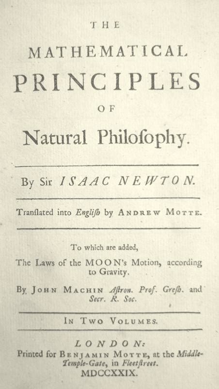 Mathematical Principles Isaac Newton Principia First Edition