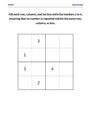 Free Printable Mini Sudoku Puzzles