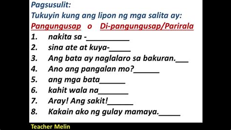 Pangungusap At Parirala Pagsusulit Youtube – Otosection