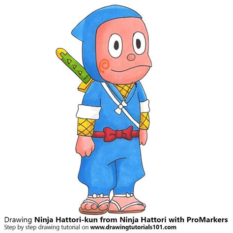 Ninja Hattori-kun from Ninja Hattori with ProMarkers [Speed Drawing] | Cartoon drawings disney ...