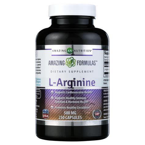 Amazing Formulas L-Arginine 500mg Supplement, 250 Capsules for Creatine ...