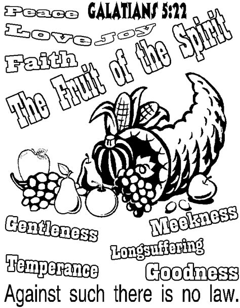 Fruit Of The Spirit Coloring Page Free Printable