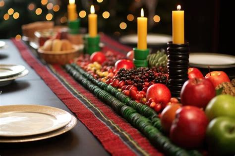 Premium AI Image | Traditional kwanzaa decorations arranged on a long table