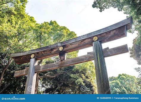 Wooden Torii Gateway, the Traditional Japanese Gate at Shinto Shrine ...