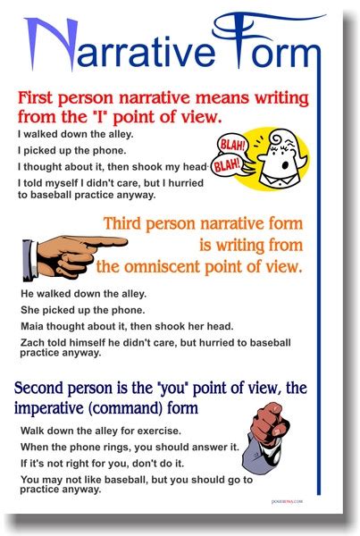 Narrative Form First person narrative means writing from the "I" point ...