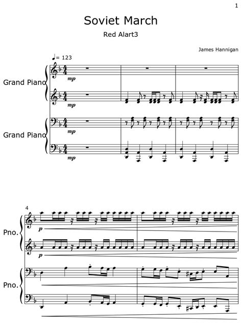 Soviet March - Sheet music for Piano