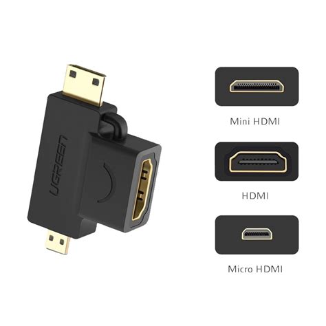 UGREEN Micro HDMI + Mini HDMI Male To HDMI Female Adapter - Digital Bridge