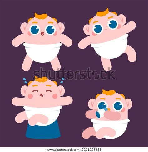 Cute Baby Characters Vector Cartoon Set Stock Vector (Royalty Free ...