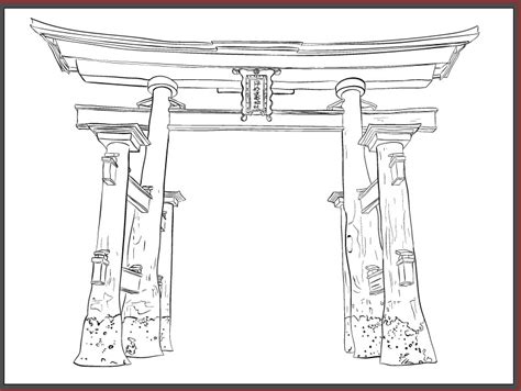 Torii Gate Drawing at PaintingValley.com | Explore collection of Torii ...