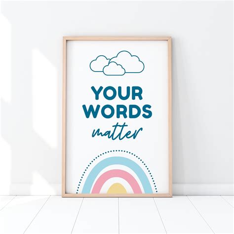 Your Words Matter Poster for Speech Therapy Room Decor, Therapy Office ...