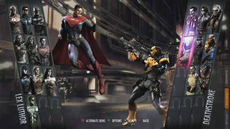 Injustice: Gods Among Us character select screen