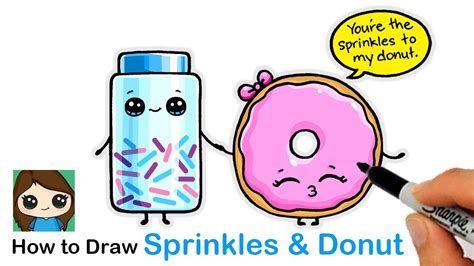 How to Draw Sprinkles and Donut | Cute Food Art - YouTube