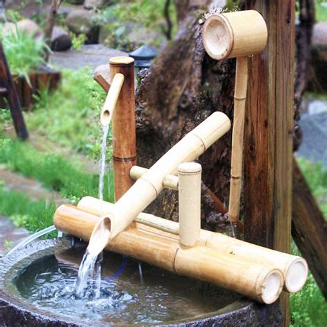 Buy BENREN Bamboo Outdoor Japanese Garden Feature, Garden Water Fountain Bamboo Water Feature ...