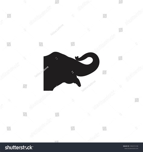 Elephant Head Silhouette Icon Vector On Stock Vector (Royalty Free ...