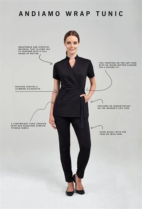 Charcoal | Wrap tunic, Spa uniform, Therapist outfit