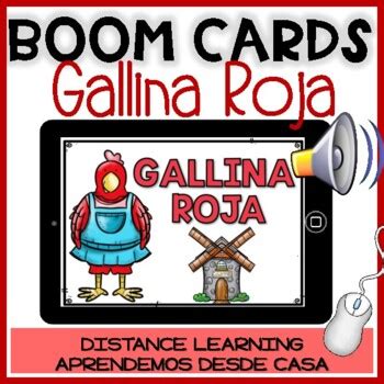 Cuento GALLINA ROJA Boom Cards | Red Hen Reading Comprehension in Spanish