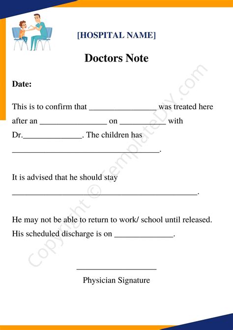 Hospital Real Doctors Note for Work Template in PDF & Word