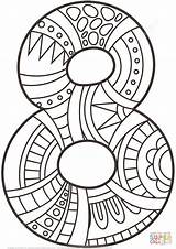 Number 8 Zentangle coloring Page  Free Printable Coloring Pages sketch template