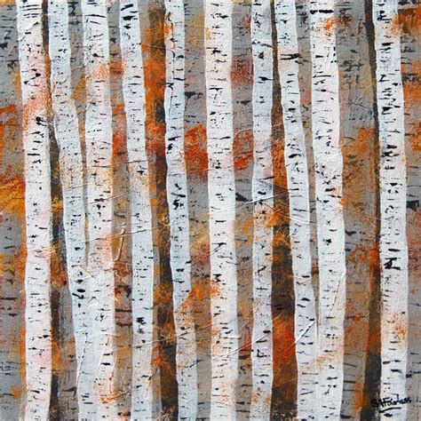 Abstract Birch Tree Painting - Painting Watercolor