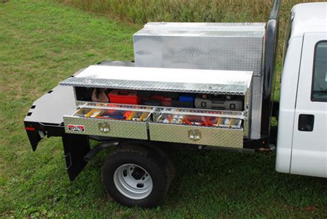 Brute High Capacity Flatbed Stake Bed Topsider Truck Tool Box With Drawers - WorkTrucksUSA