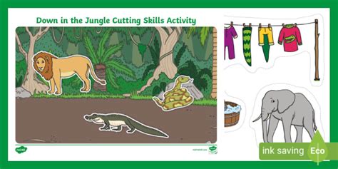 Down in the Jungle Cutting Skills Activity (teacher made)