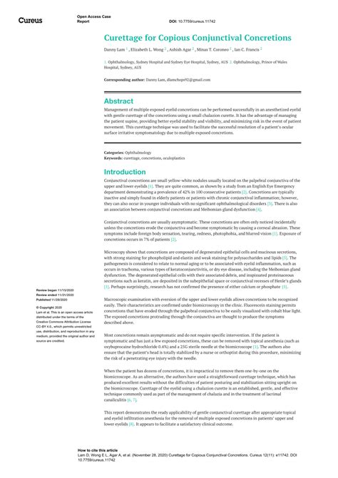 (PDF) Curettage for Copious Conjunctival Concretions