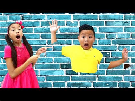 Wendy and Alex Pretend Play Jump through Wall Funny Magic for Kids - Videos For Kids