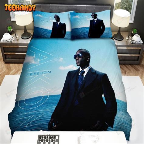 Akon Freedom Album Cover Spread Comforter Duvet Cover Bedding Sets