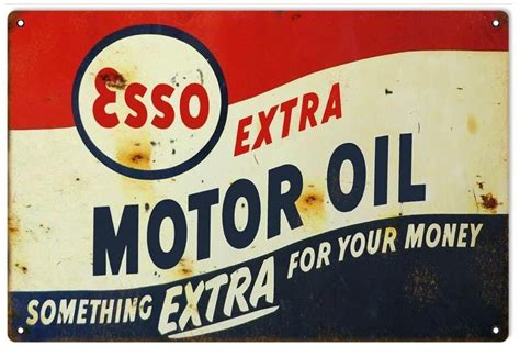 Esso Motor Oil Sign, Vintage Aged Style Large 16 x 24 inch .040 Gauge ...