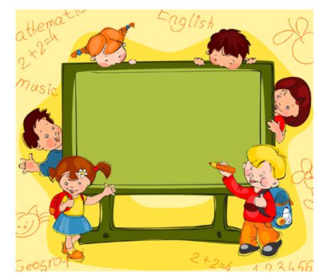 Hand drawn school kids vector background material 03 Free Vector ...