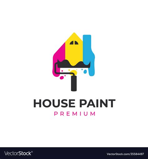 Home house paint painting logo icon template Vector Image