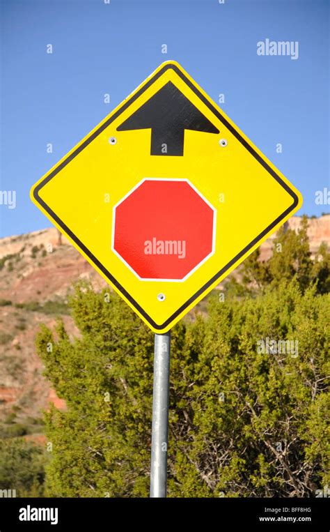 Warning to stop ahead hi-res stock photography and images - Alamy