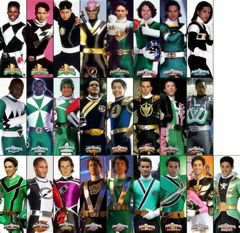 All the Green/Black Rangers | All power rangers, Power rangers timeline ...