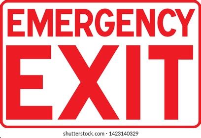 Emergency Exit Sign Red Isolated Stock Vector (Royalty Free) 1423140329 | Shutterstock