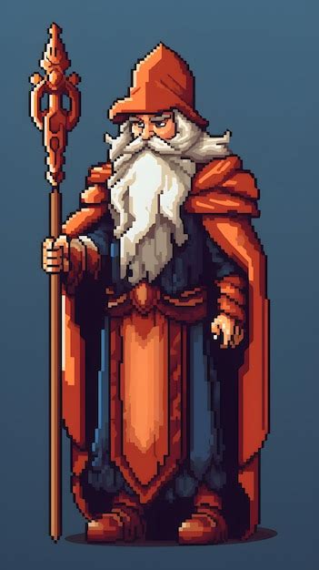 Premium AI Image | Pixel art wizard character for RPG game character in ...